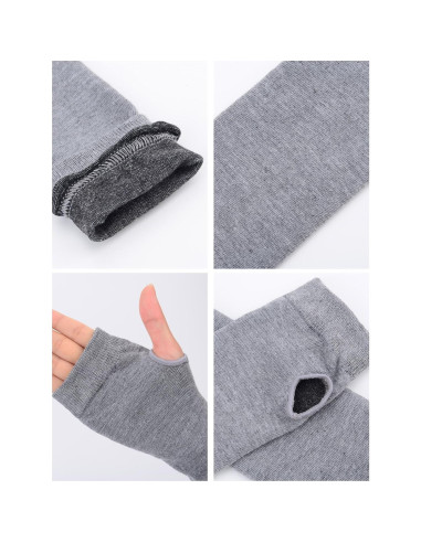 Guantes Largos Sin Dedos Bememo para Mujeres - 3 Pares Calentadores de Brazos