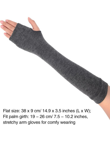 Guantes Largos Sin Dedos Bememo para Mujeres - 3 Pares Calentadores de Brazos