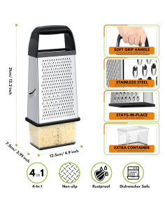 Rallador de Queso Urbanstrive Acero Inoxidable 30.9 cm 2