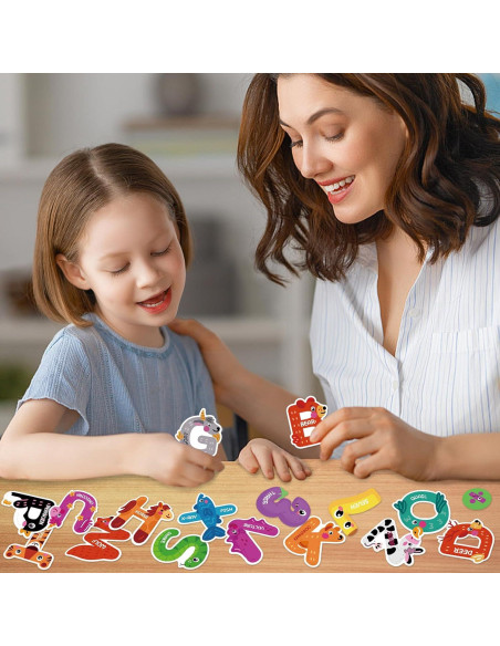 48 Piezas Letras y Números Magnéticos Auzesto para Niños 48 Piezas Letras y Números Magnéticos Auzesto para Niños