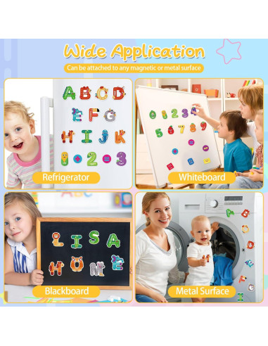 48 Piezas Letras y Números Magnéticos Auzesto para Niños