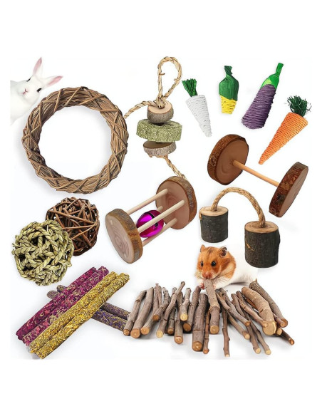 Juego de Juguetes para Conejos y Cobayas Dbeans 13 Piezas