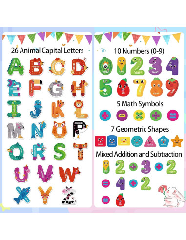 48 Piezas Letras y Números Magnéticos Auzesto para Niños