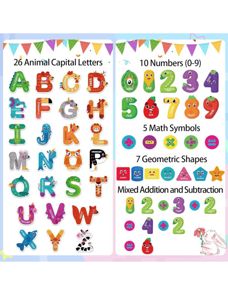 48 Piezas Letras y Números Magnéticos Auzesto para Niños 48 Piezas Letras y Números Magnéticos Auzesto para Niños