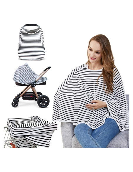 Cubierta de Lactancia LUCINE - Poncho Multifuncional Rayas Cubierta de Lactancia LUCINE - Poncho Multifuncional Rayas