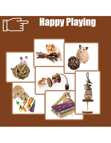 Juego de Juguetes para Conejos y Cobayas Dbeans 13 Piezas