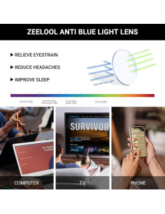 Gafas de luz azul Zeelool Sydney FM0125 mujer negro 2