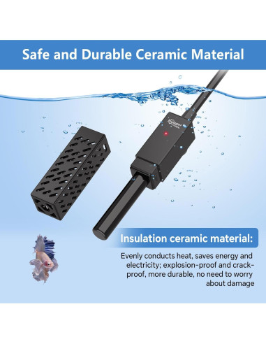 Calentador de Acuario Hygger 10W Cerámica Mini 26C