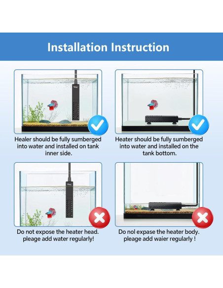 Calentador de Acuario Hygger 10W Cerámica Mini 26C