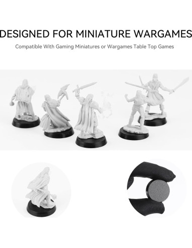 100 Bases Redondas de Plástico Negro 25mm + 120 Adhesivos