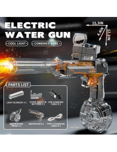 Pistola de Agua Eléctrica HYNXM 425CC Alcance 9.8m Negra 2