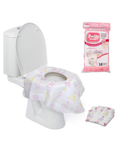 Cubiertas desechables para inodoro POTTY SHIELDS - Floral, 12 unidades
