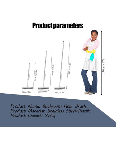 Cepillo de Fregado 3 en 1 YSDSDAKA Ajustable 145 cm Azul