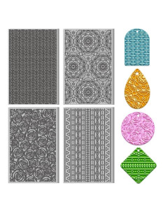 Juego de 4 Hojas de Textura de Arcilla Polimérica Boho ACRNIGHEET