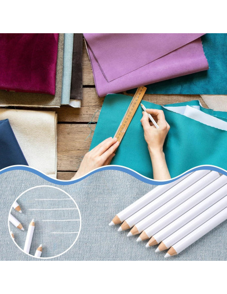 PAGOW 14 Lápices de Costura Lavables para Tela - Marcadores Blancos