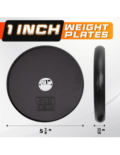 Placas de Peso de Hierro Fundido Yes4All 2x2.27kg 1" 2