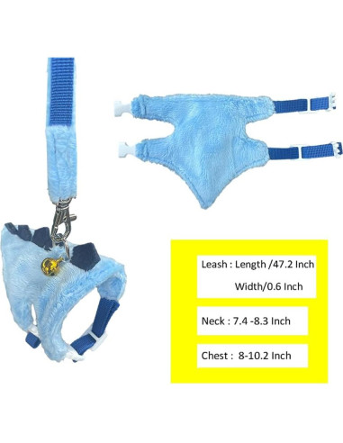 Arnés Chaleco para Mascotas Pequeñas MQQYLBHDS Dinosaurio Azul