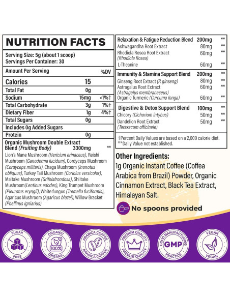 Café de Hongo Orgánico Syokupoe 150g - 11 Hongos + 8 Adaptógenos