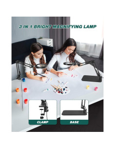 Lámpara de Aumento Toolour 5X 10X con Luz y Soporte 2