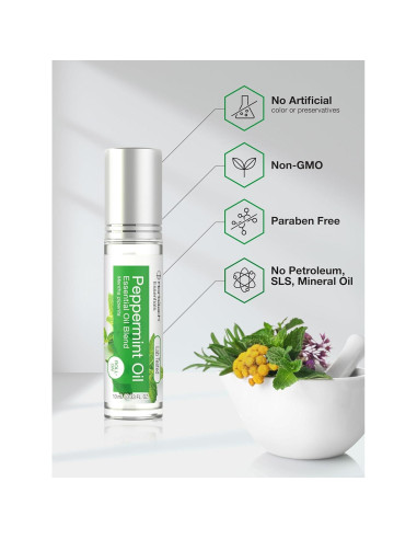 Aceite Esencial de Menta Roll-On Horbach 9.8 ml x2