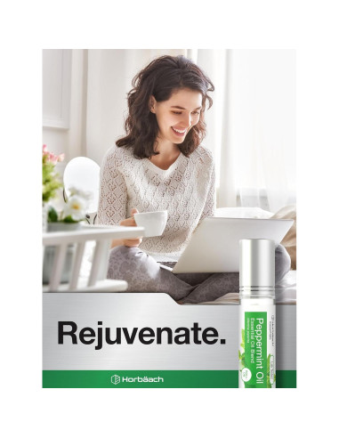 Aceite Esencial de Menta Roll-On Horbach 9.8 ml x2