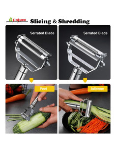 Pelador Doble Lado Fshow de Acero Inoxidable para Verduras 2