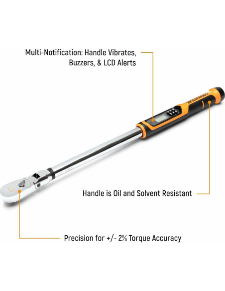Llave de Torque Electrónica GEARWRENCH 1/2" 85077 Precisión