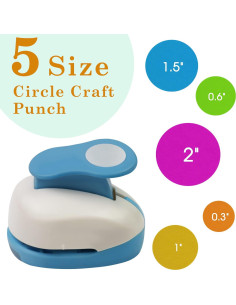 Set de 5 Perforadoras de Papel Circulares ECOHU - 0.76 a 5.08 cm 2