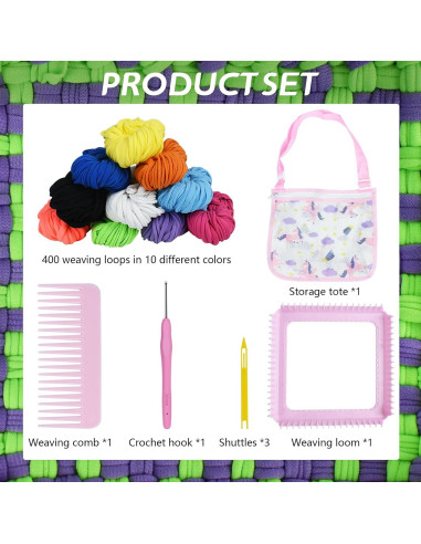 Kit de Telar Artcome con 400 Bucles de Tejido y Accesorios