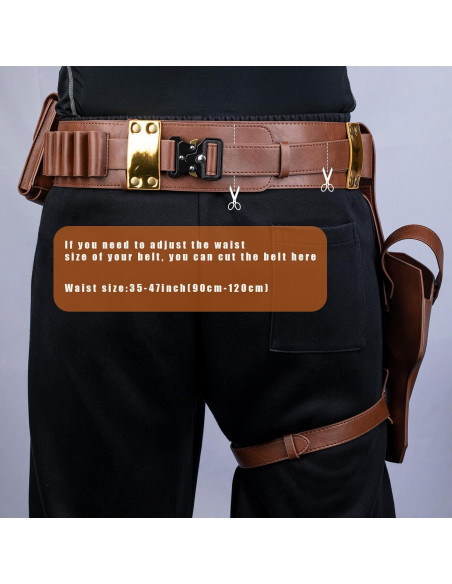 Cinturón de Cosplay Star Wars Han Solo Ajustable de Cuero