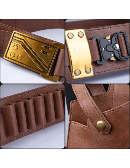 Cinturón de Cosplay Star Wars Han Solo Ajustable de Cuero