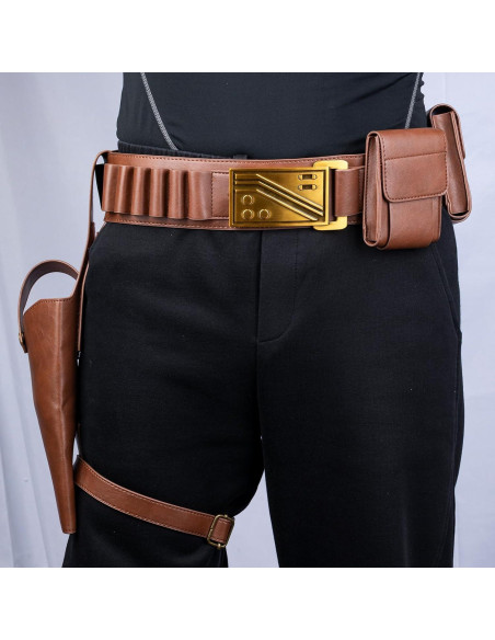 Cinturón de Cosplay Star Wars Han Solo Ajustable de Cuero