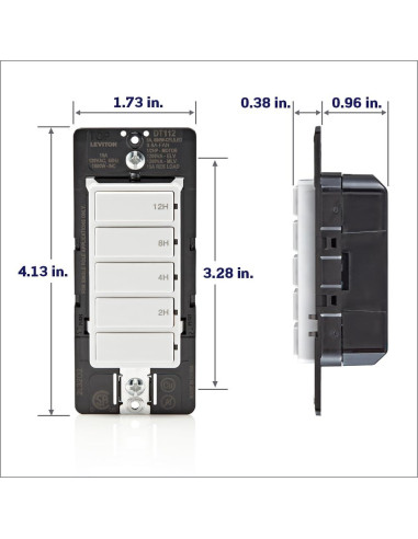 Interruptor Temporizador Cuenta Regresiva Leviton 15A 2-4-8-12h