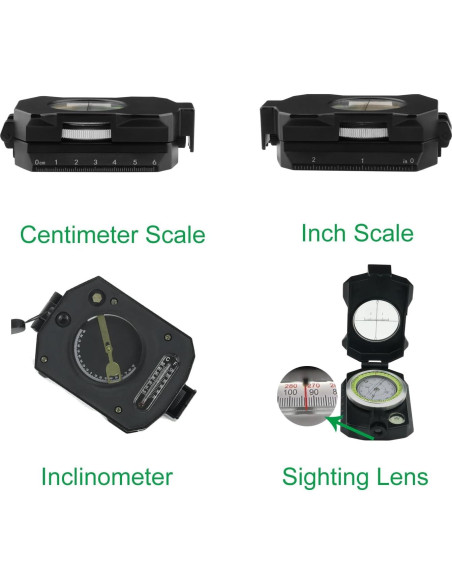 Brújula Militar JYEASTZ con Clinómetro y Lente Ajustable