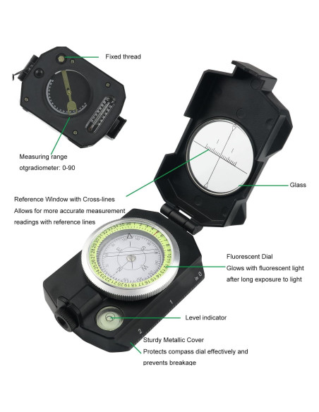 Brújula Militar JYEASTZ con Clinómetro y Lente Ajustable