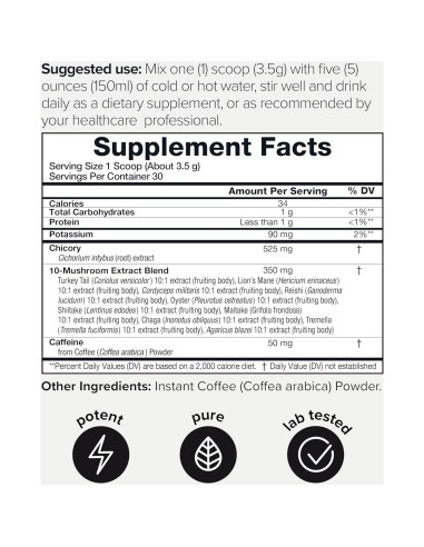 Café de Champiñones Toniiq 105 g - Bajo en Cafeína 10:1