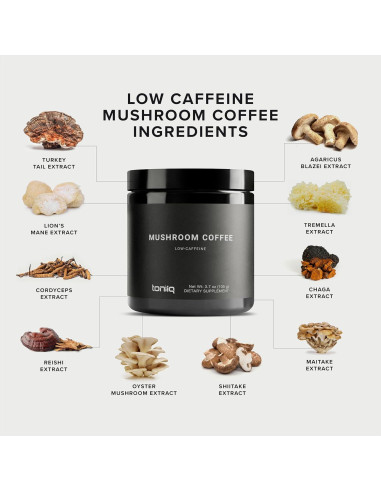 Café de Champiñones Toniiq 105 g - Bajo en Cafeína 10:1