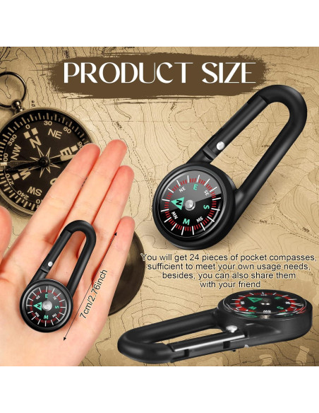 Brújula Magnética Kanayu Mini de Bolsillo 24 Piezas