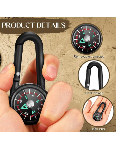 Brújula Magnética Kanayu Mini de Bolsillo 24 Piezas