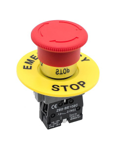 Interruptor de Parada de Emergencia Minyu 1NC Cabeza de Hongo Roja