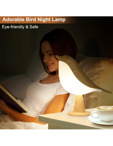 Lámpara de Mesa VoMii en Forma de Pájaro 2 Pack Recargable