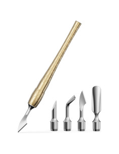 FERYES Herramienta Empujadora de Cutículas 4 en 1 - Acero Inoxidable