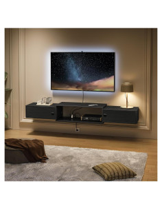 Soporte de TV Flotante HOOBRO 139.7 cm con Salidas de Energía