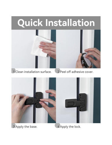 Cerradura de Refrigerador a Prueba de Niños Maveek - 4 Piezas