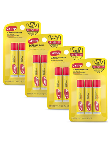 Carmex Balsamo Labial Medicado Hidratante 12 Unidades
