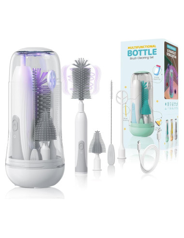 Juego de Cepillos Eléctricos para Biberones IvyWind Gris