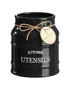 Soporte de Utensilios de Cerámica Barnyard Designs Negro 17.15 cm