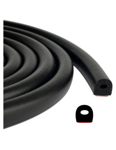 Sello de goma EPDM en forma de D Tintvent 7.92 m negro