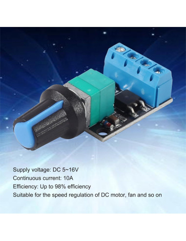 Controlador de Velocidad de Motor DC PWM Diitao 10A 5V-16V