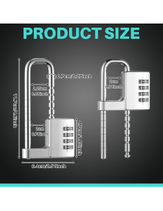 Cerradura de Combinación Ajustable Gisafai U Forma 2 Pcs 2